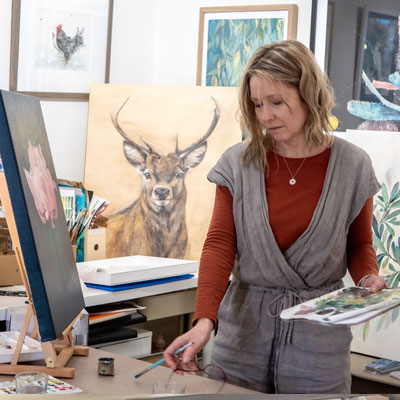 Jodie Westall in art studio