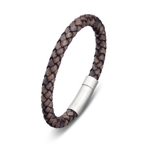 Mens Leather braised bracelet 8 mm