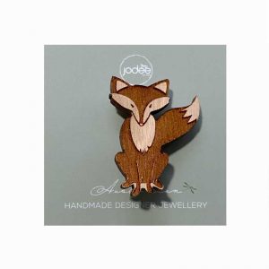 fox satchel pin brooch