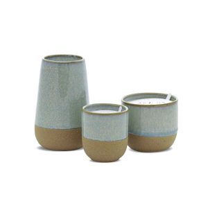 Repurpose candle ceramic set Matcha Tea