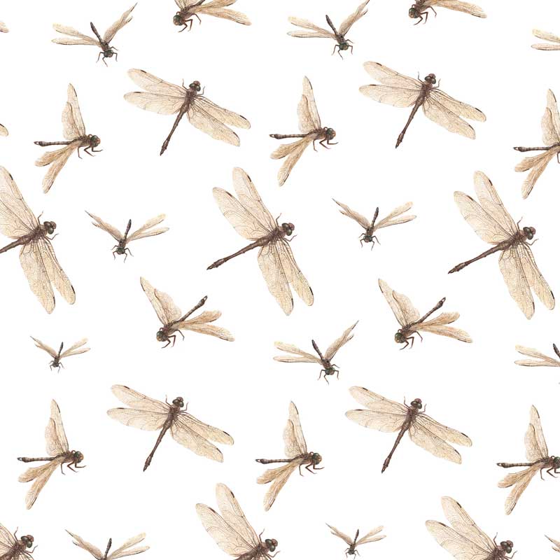 Sheet of Lilies and Dragonflies Wrapping Paper 