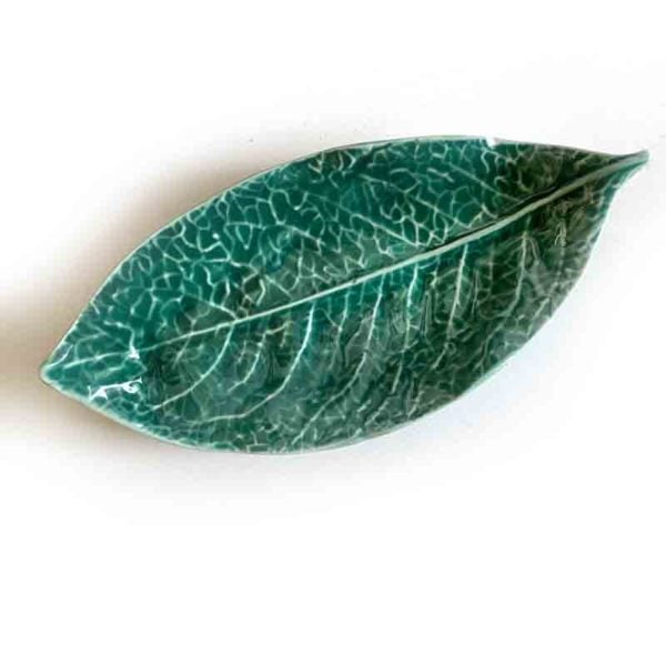 dark green ceramic dish