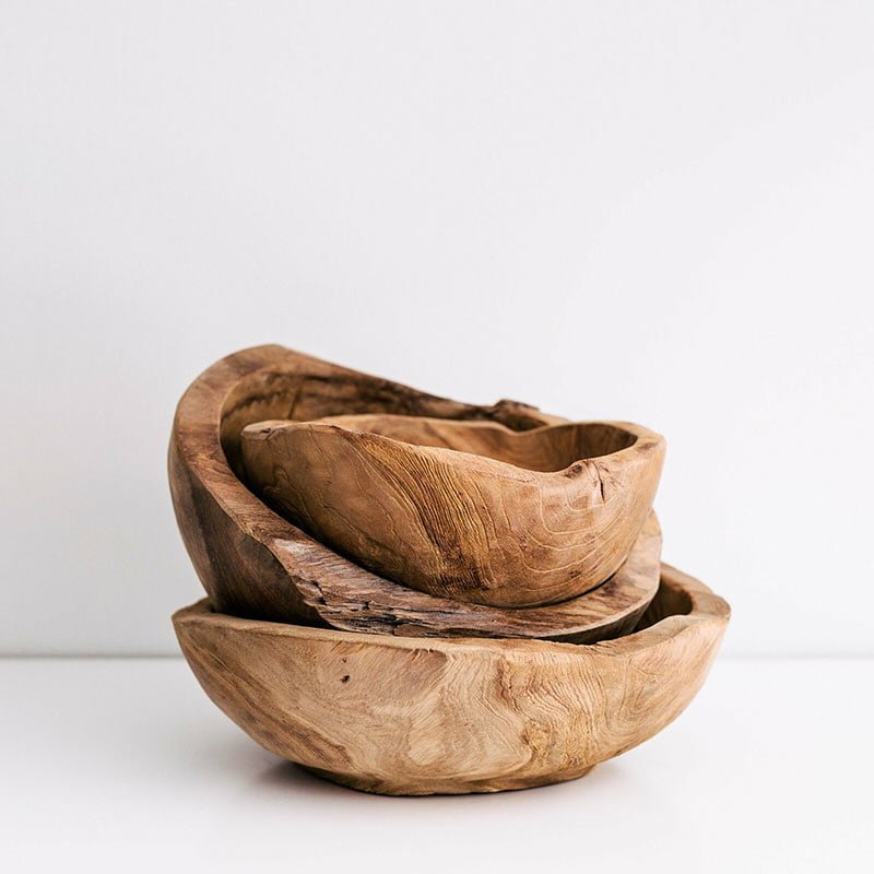 Hand Carved Tree Root Serving Bowl, Carved Wooden Bowls Australia