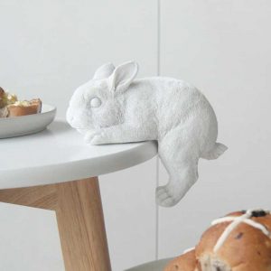 white shelf bunny