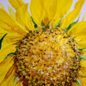Gold detail on Sunflower painting