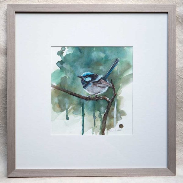 Painty Wren watercolour painting