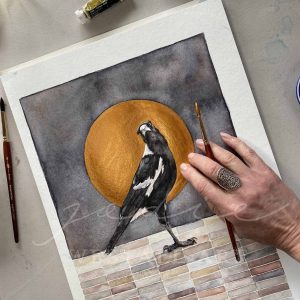 Jodie Westall painting magpie