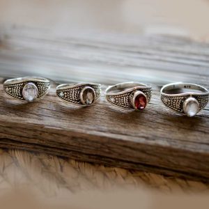 Adira oval gemstone ring