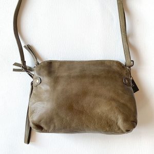 Leather Clutch Handbag Green