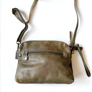Leather Clutch Handbag Green