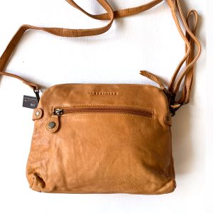 Leather Clutch Handbag Tan