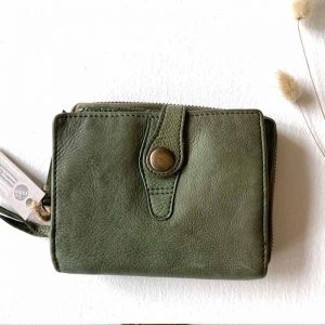 Green Leather Wallet Tulip