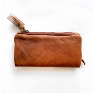 luxury leather purse brown