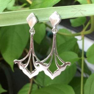 silver flourish earring
