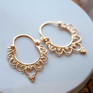 Gold Henna hoop earrings