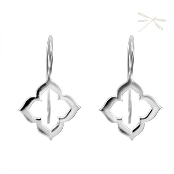 lotus silver earrings
