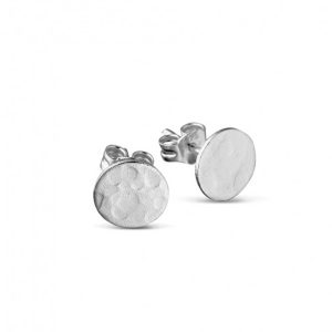 Silver Hammered Stud earring