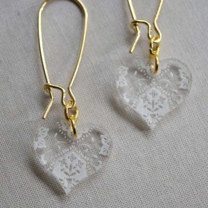 Acrylic heart earrings