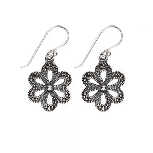 marcasite flower earrings