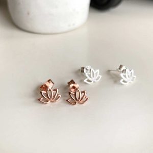 lotus stud earrings