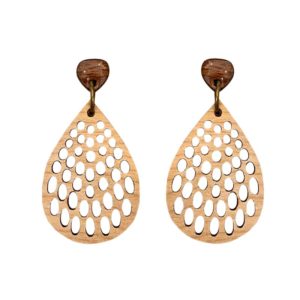 peacock wood earrings