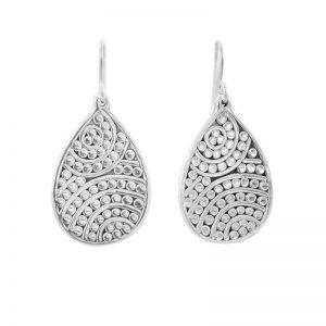 silver teardrop detail earrings