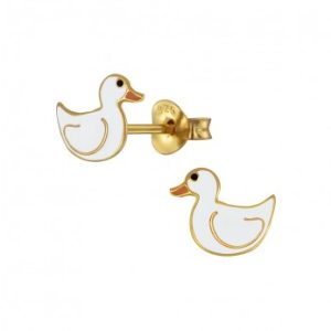 enamel duck earrings