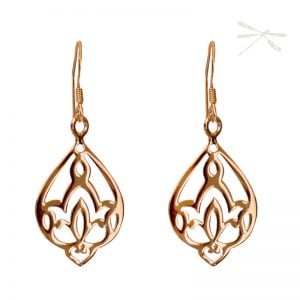 rose gold lotus earring