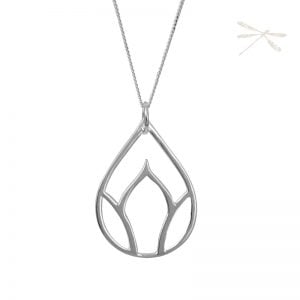 lotus Bud silver pendant