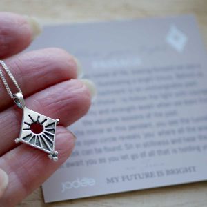 Silver Oxidise pendant with card meaning