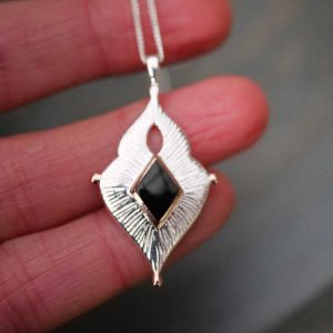black onyx goddess pendant