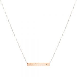 rose gold and silver bar pendant