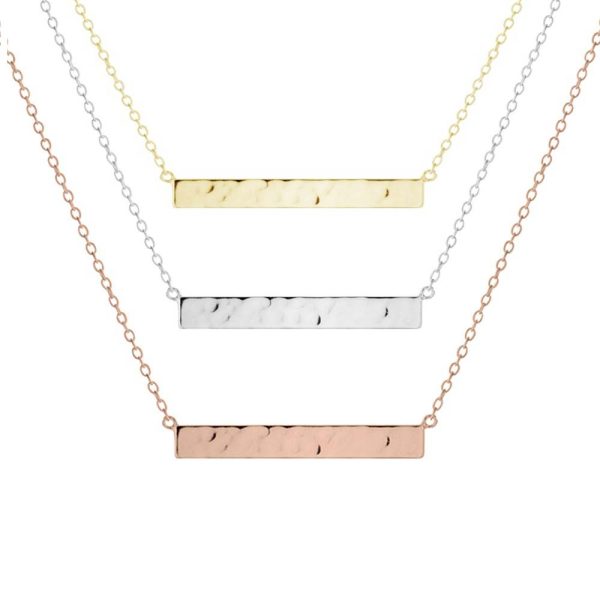 minimalist bar pendant necklace