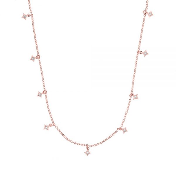 necklace with dainty cubic zirconia