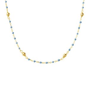 Blue Enamel beaded necklace