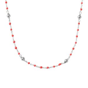 Red Enamel beaded necklace