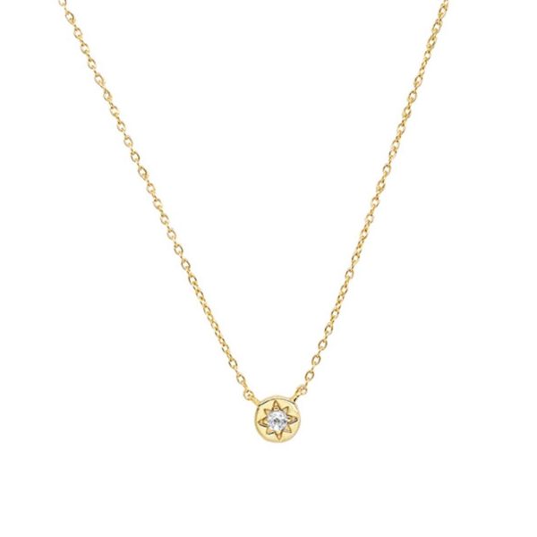 gold circle star necklace
