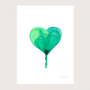 green heart print