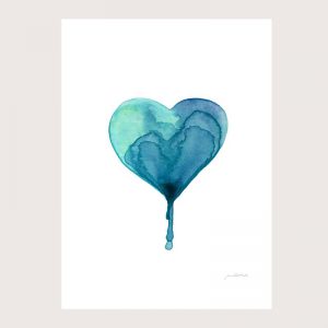 blue heart print
